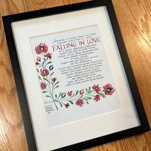 Black frame and poem of love